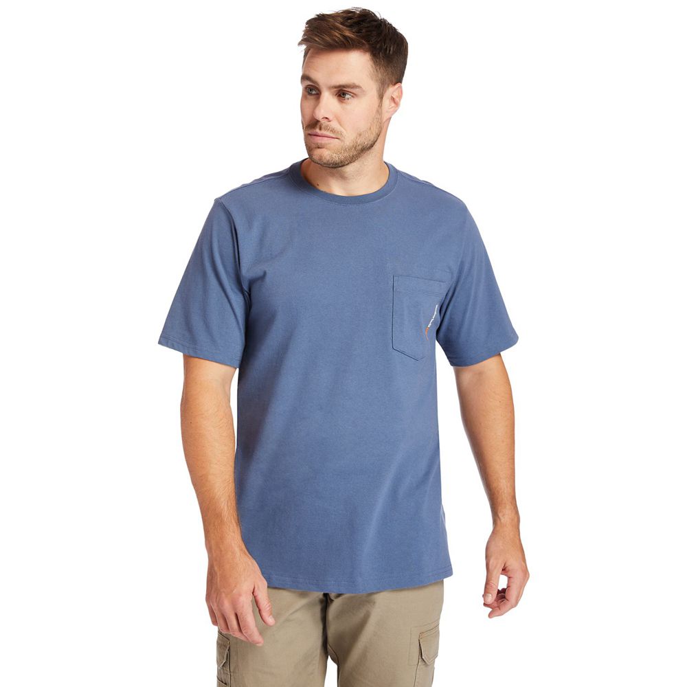 Timberland Μπλουζάκια Ανδρικα Μπλε - Pro® Big & Tall Base Plate Short-Sleeve - Greece 1894526-SB